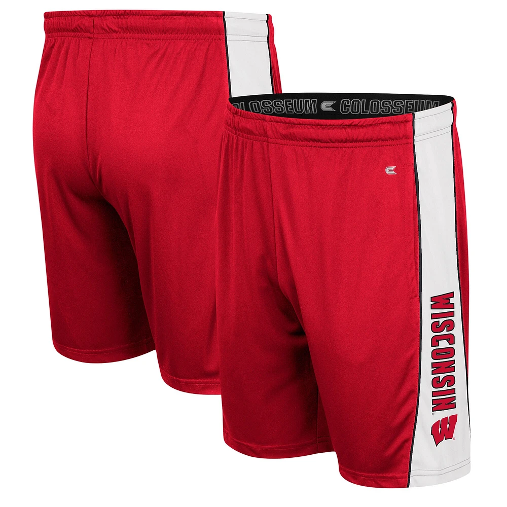 Men's Colosseum Red Wisconsin Badgers Panel Shorts