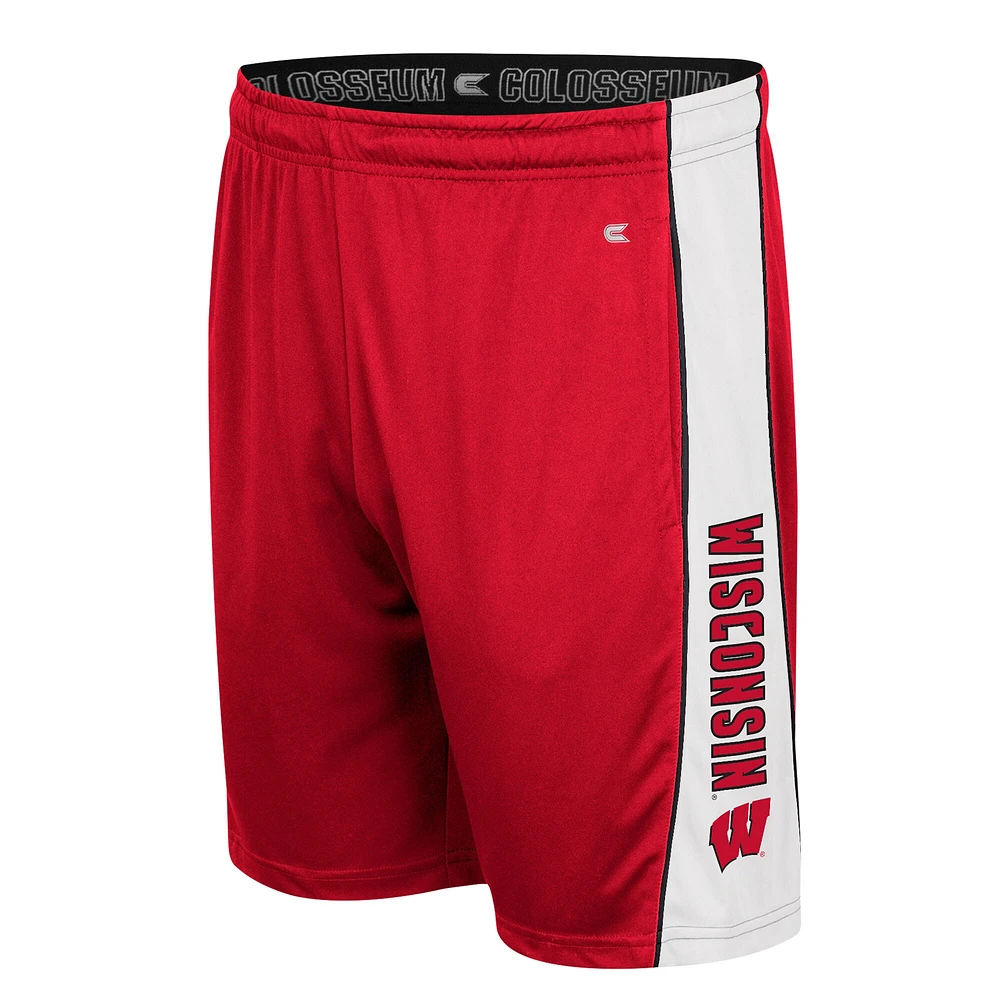 Men's Colosseum Red Wisconsin Badgers Panel Shorts