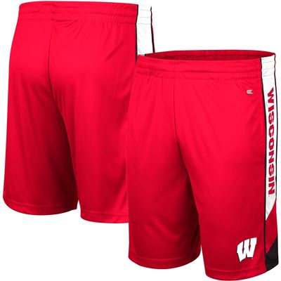 Men's Colosseum Red Wisconsin Badgers Pool Time Shorts