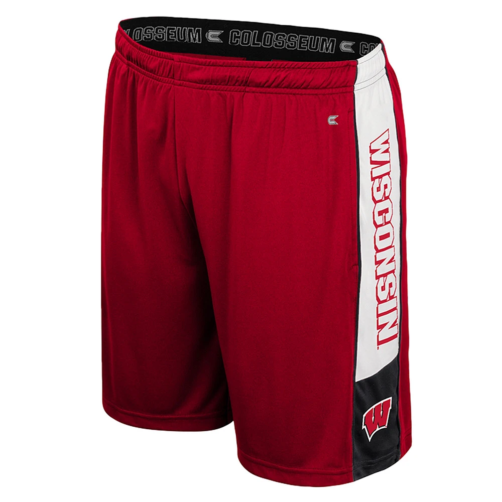 Men's Colosseum Red Wisconsin Badgers Quantum Shorts