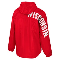 Men's Colosseum  Red Wisconsin Badgers Reloaded Anorak Half-Zip Jacket