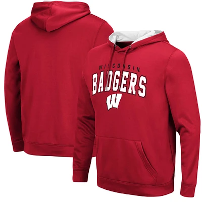 Men's Colosseum Red Wisconsin Badgers Resistance Pullover Hoodie