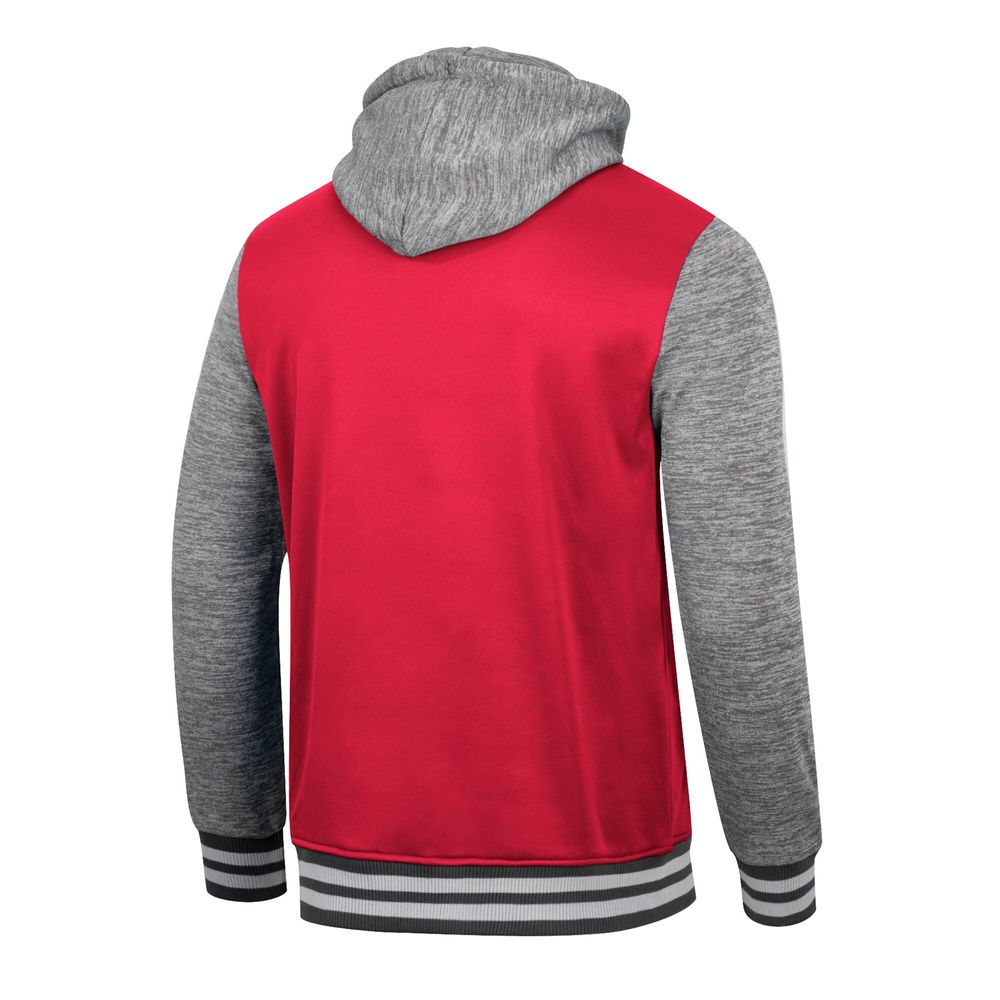 Men's Colosseum Red Wisconsin Badgers Robinson Hoodie Full-Snap Jacket