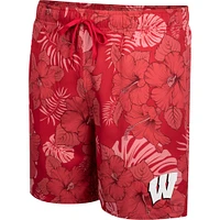 Men's Colosseum Red Wisconsin Badgers The Dude Swim Shorts