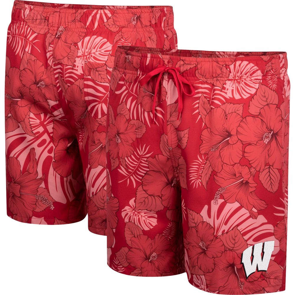 Men's Colosseum Red Wisconsin Badgers The Dude Swim Shorts