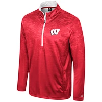 Colosseum Red Wisconsin Badgers The Machine Veste à demi-fermeture éclair pour homme