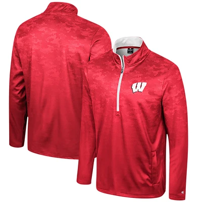 Colosseum Red Wisconsin Badgers The Machine Veste à demi-fermeture éclair pour homme