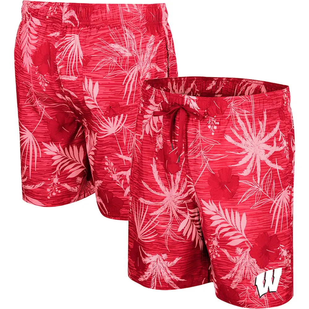 Men's Colosseum Red Wisconsin Badgers What Else is New Swim Shorts