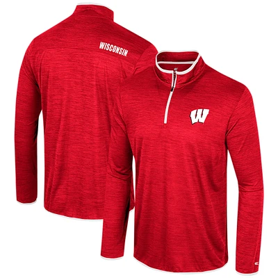 Coupe-vent à quart de zip Wright Colosseum Red Wisconsin Badgers pour hommes