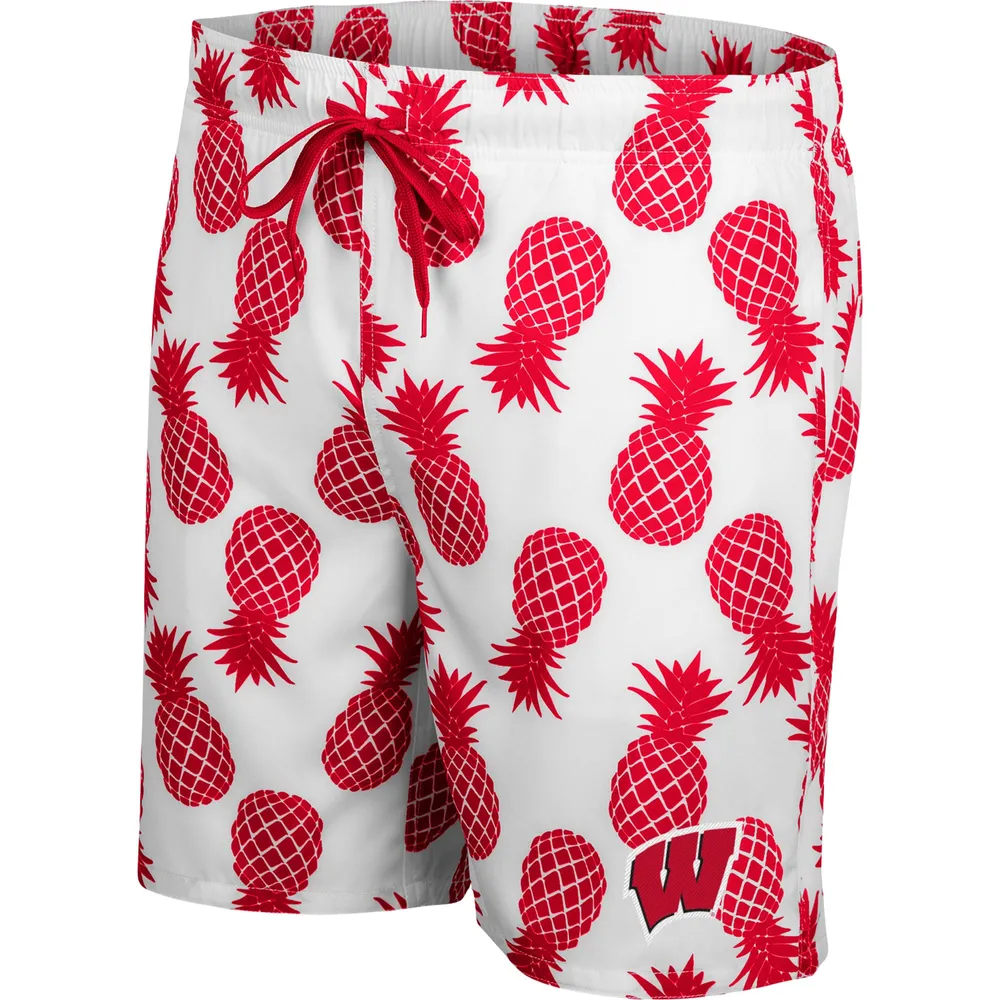 SHORT DE BAIN CO3 WISC BLANC ROUGE HOMME ANANAS (BLANC/COULEUR LIMITÉE L'ÉQUIPE) SWMMEN