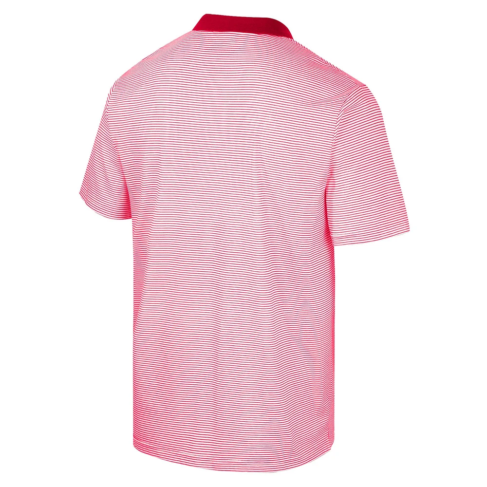 Polo à rayures Colosseum pour hommes, blanc/rouge Wisconsin Badgers