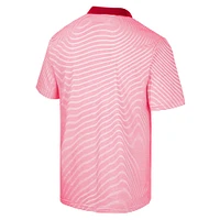 Polo à rayures Colosseum pour hommes, blanc/rouge Wisconsin Badgers