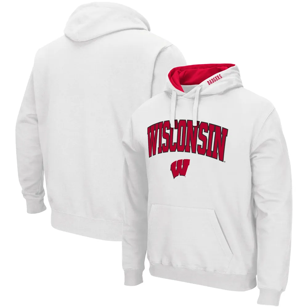 Sweat à capuche colosseum blanc Wisconsin Badgers Arch & Logo 3.0 pour homme