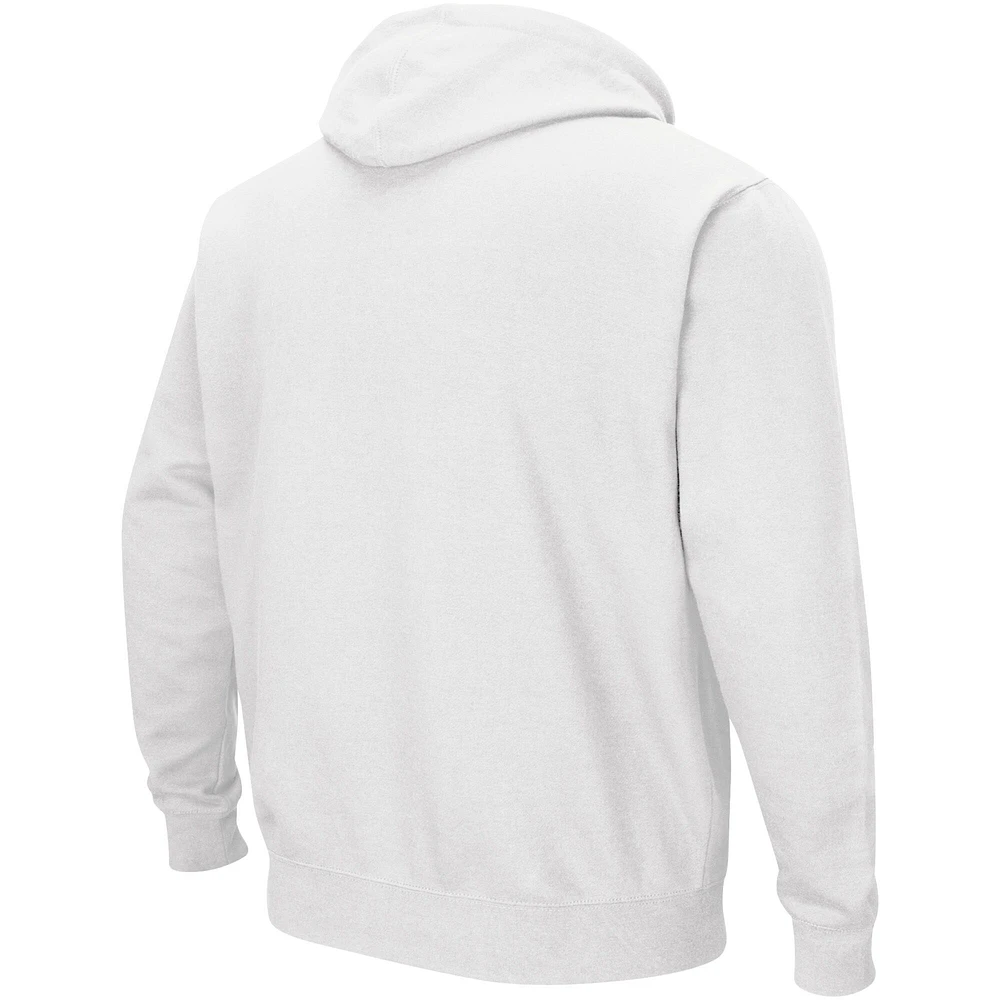 Men's Colosseum White Wisconsin Badgers Double Arch Pullover Hoodie
