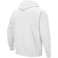 Men's Colosseum White Wisconsin Badgers Double Arch Pullover Hoodie