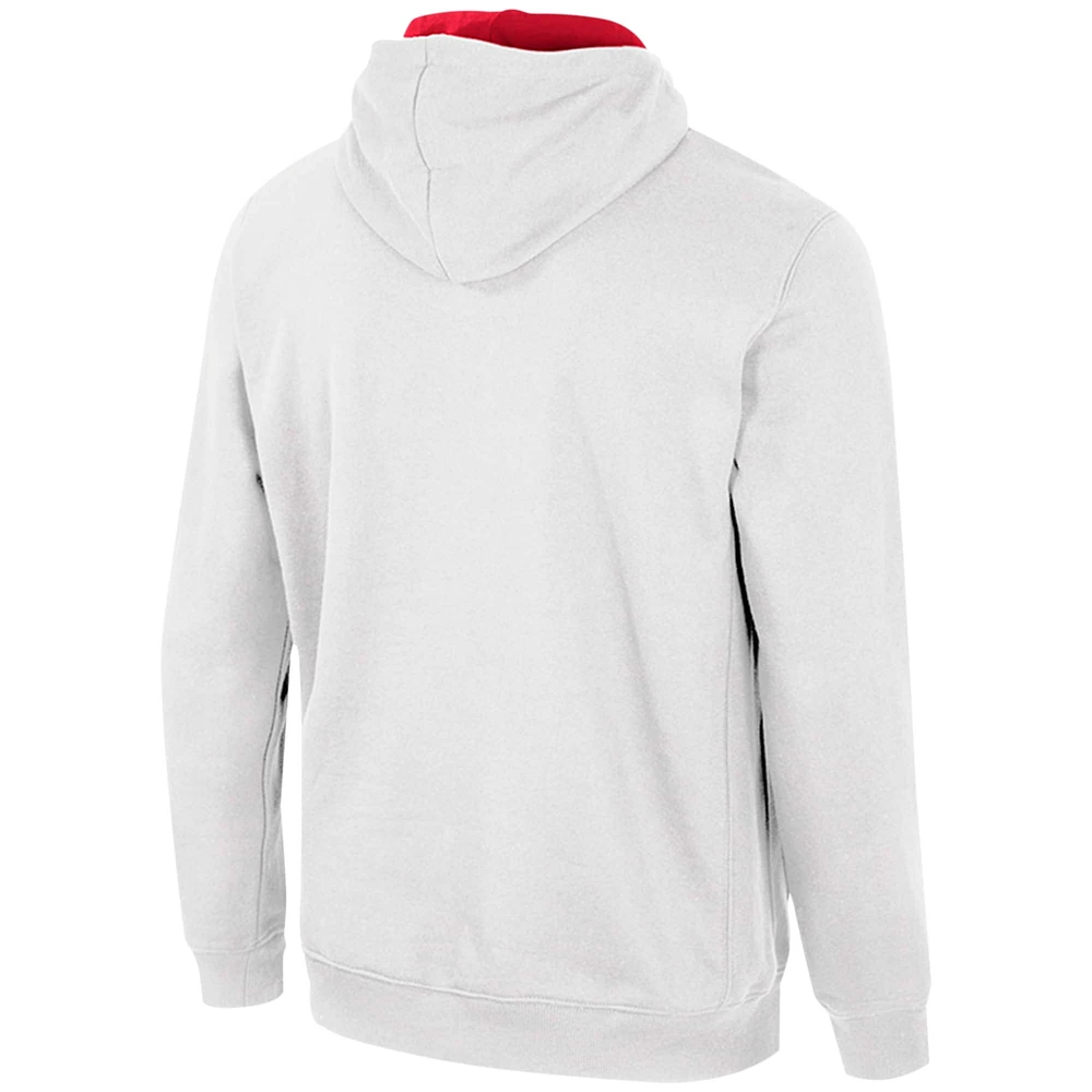 Men's Colosseum White Wisconsin Badgers Half-Zip Hoodie