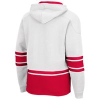 Men's Colosseum White Wisconsin Badgers Lace Up 3.0 Pullover Hoodie