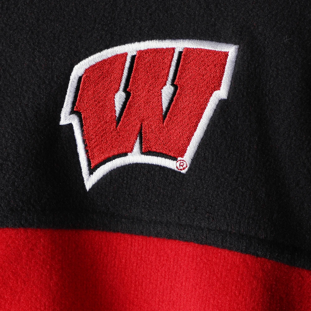 Veste à glissière intégrale Columbia Wisconsin Badgers Flanker III Fleece Team pour homme, noir/rouge