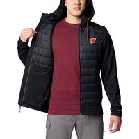 Men's Columbia  Black Wisconsin Badgers Out-Shield Hybrid Full-Zip Hoodie Jacket