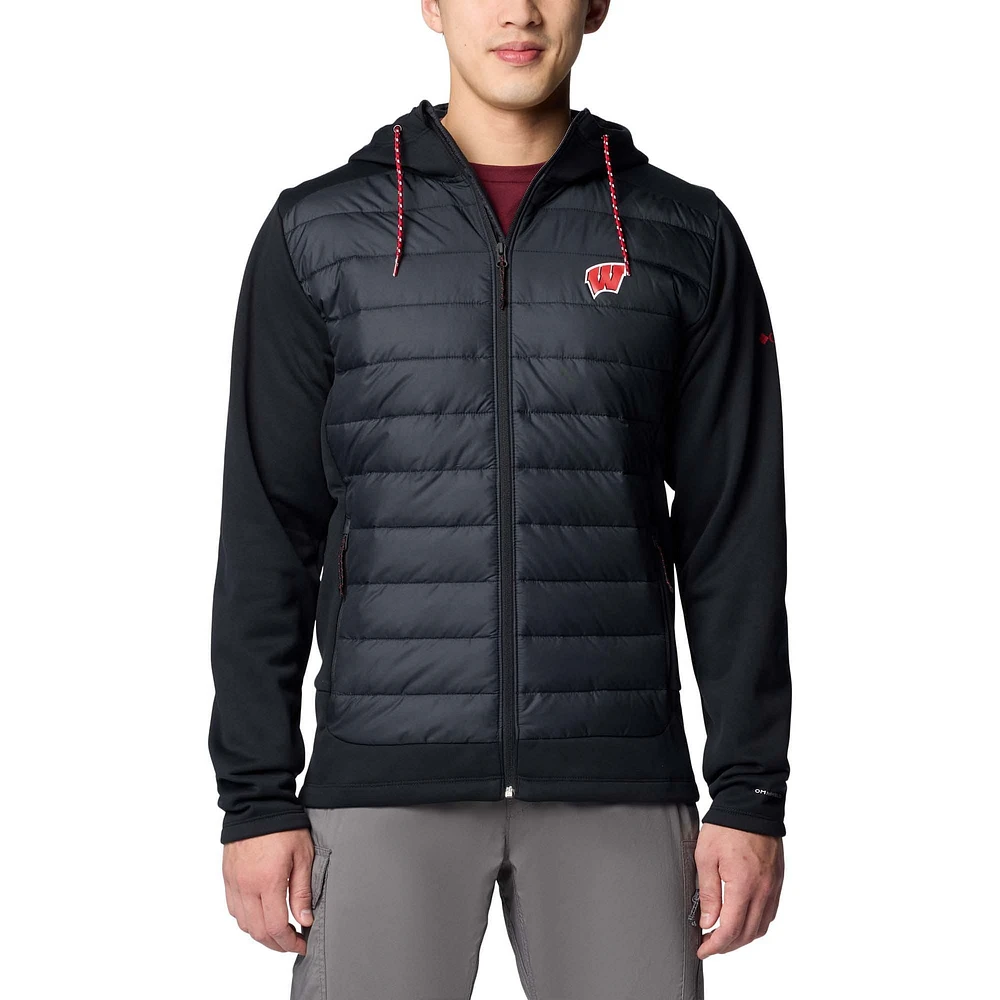 Veste à capuche hybride entièrement zippée Columbia Out-Shield pour homme Wisconsin Badgers Black