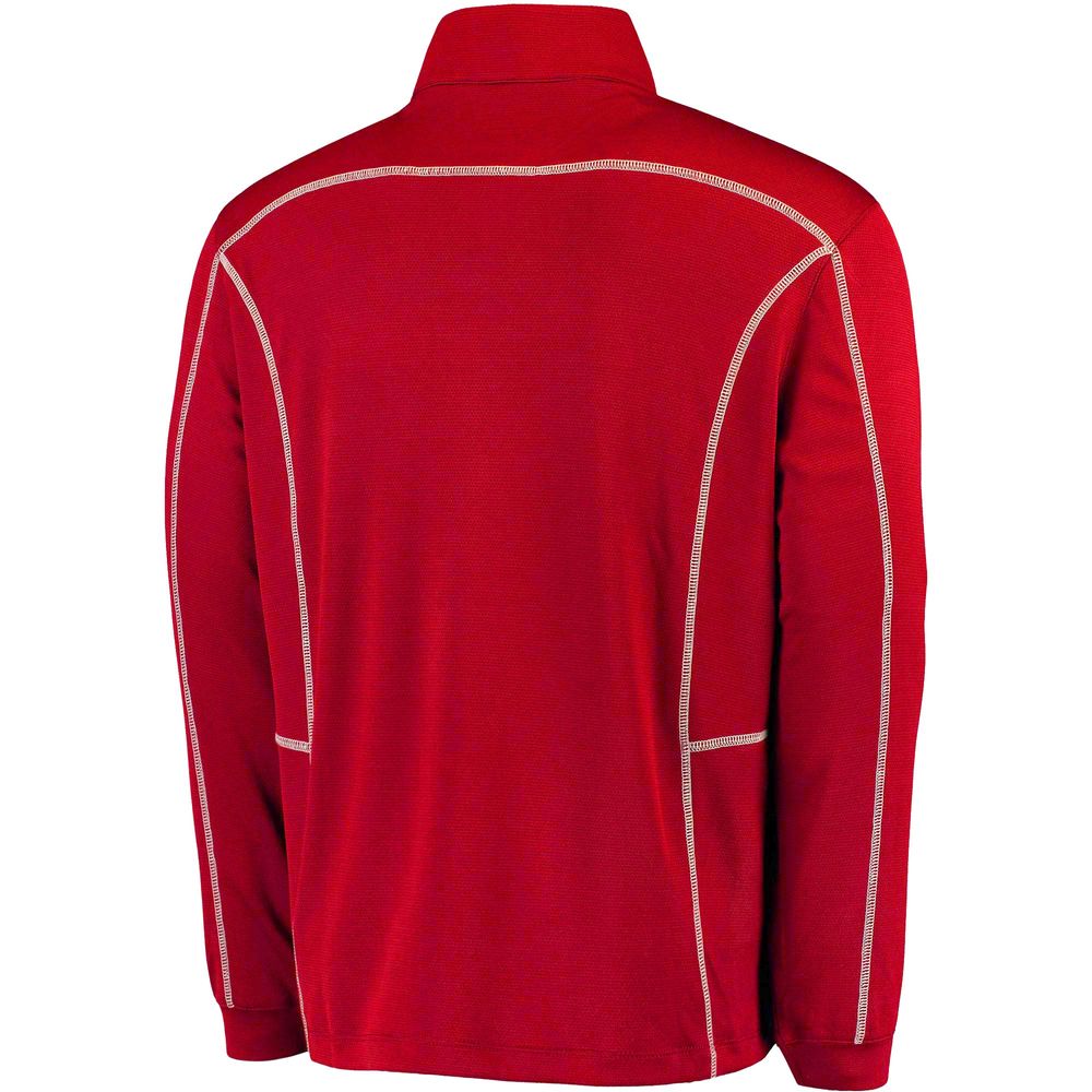 Men's Columbia Golf Red Wisconsin Badgers Shotgun Omni-Wick Quarter-Zip Pullover Jacket