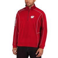 Men's Columbia Golf Red Wisconsin Badgers Shotgun Omni-Wick Quarter-Zip Pullover Jacket