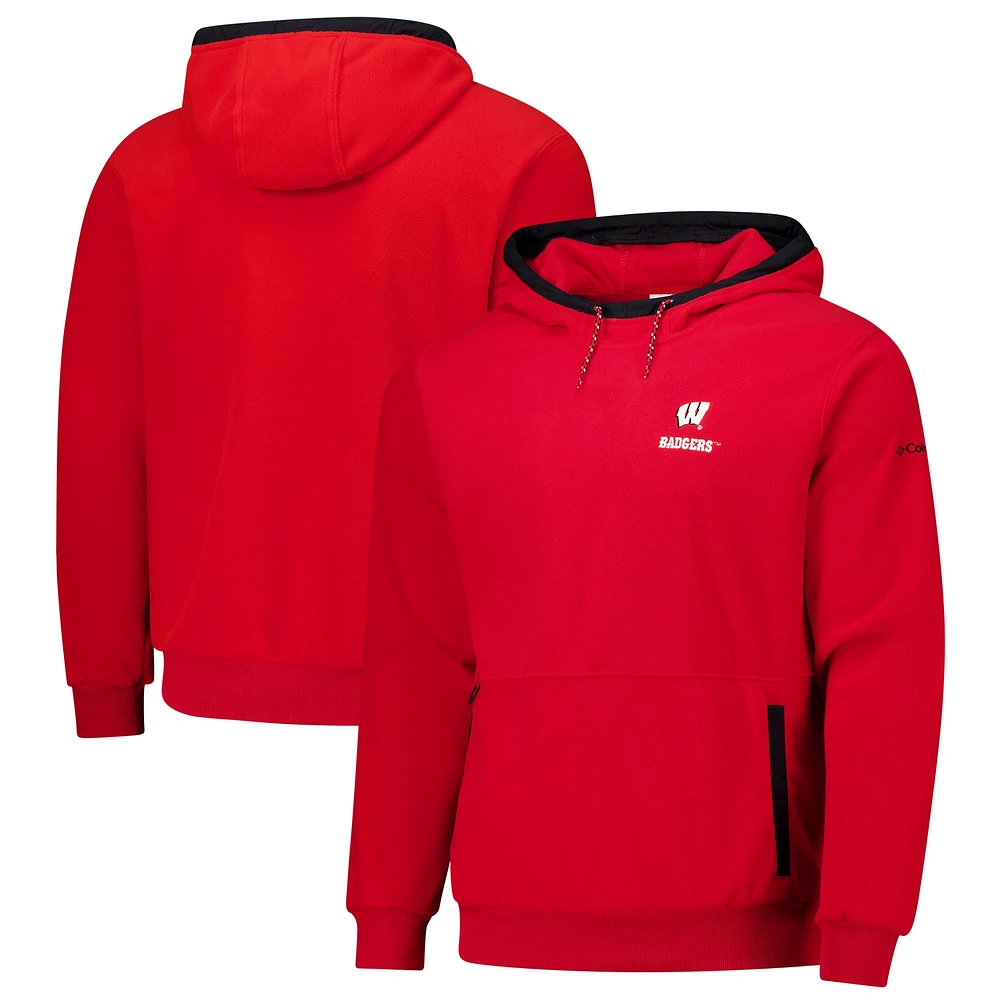 Sweat à capuche en polaire Flanker pour homme Columbia Red Wisconsin Badgers