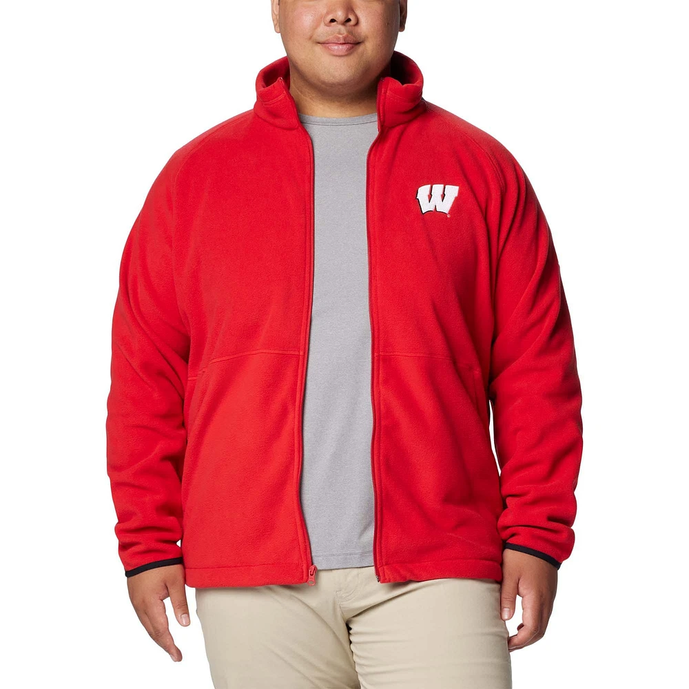 Veste polaire à glissière complète Columbia Red Wisconsin Badgers Flanker IV pour homme