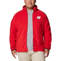 Men's Columbia  Red Wisconsin Badgers Flanker IV Fleece Raglan Full-Zip Jacket