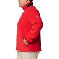 Veste polaire à glissière complète Columbia Red Wisconsin Badgers Flanker IV pour homme