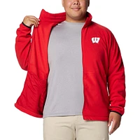 Veste polaire à glissière complète Columbia Red Wisconsin Badgers Flanker IV pour homme