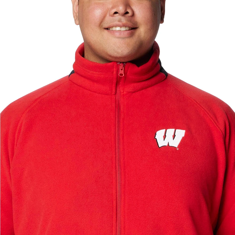 Men's Columbia  Red Wisconsin Badgers Flanker IV Fleece Raglan Full-Zip Jacket