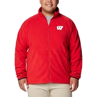 Veste polaire à glissière complète Columbia Red Wisconsin Badgers Flanker IV pour homme