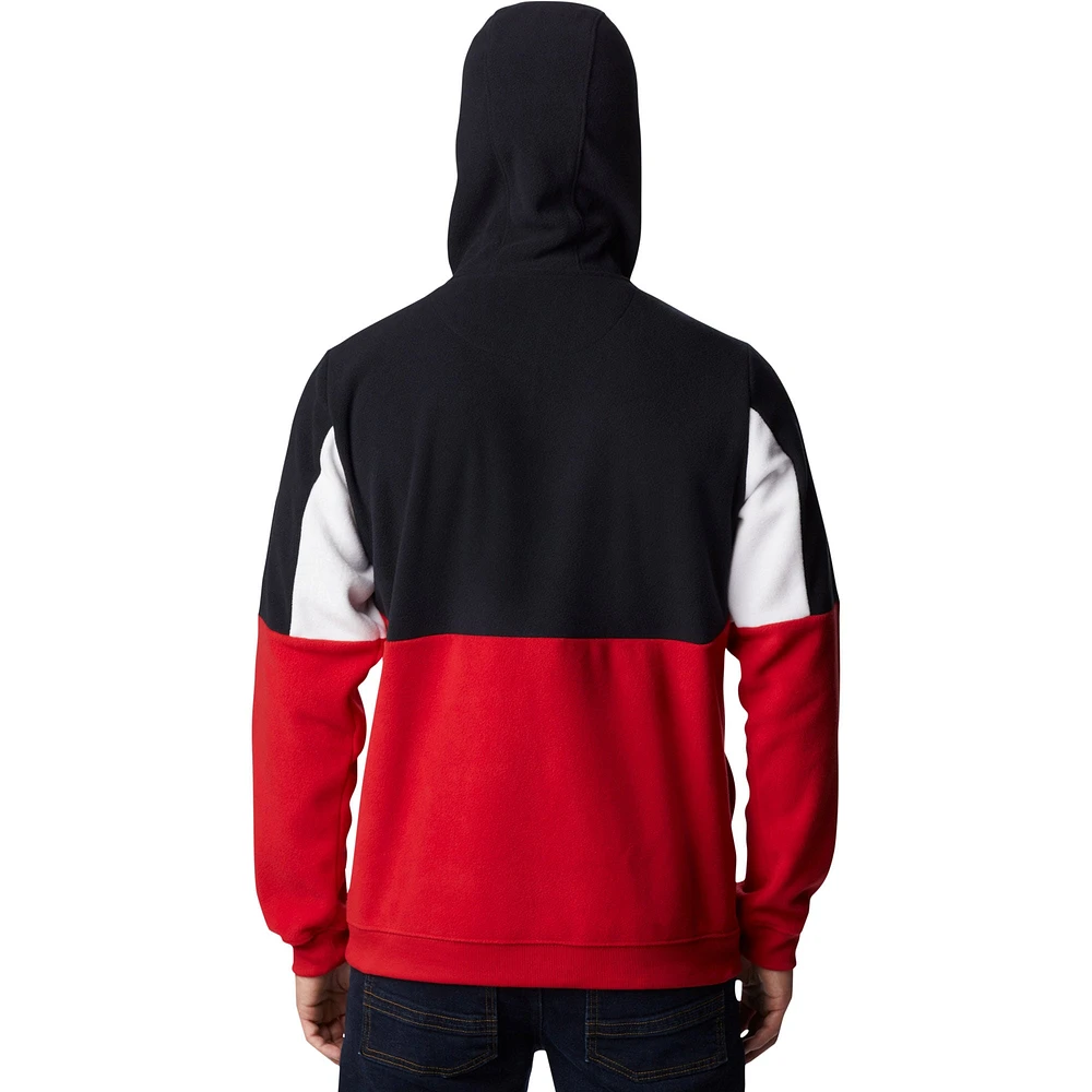 Men's Columbia Red Wisconsin Badgers Lodge Quarter-Zip Hoodie