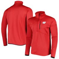 Men's Columbia Red Wisconsin Badgers Park View Omni-Wick Half-Zip Top