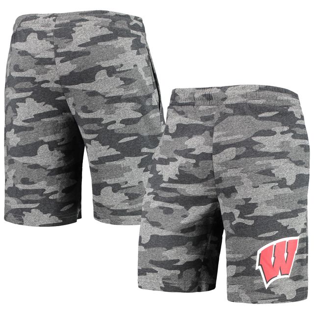 Concepts Sport - Short de survêtement Wisconsin Badgers Camo Backup Terry Jam pour homme, anthracite/gris