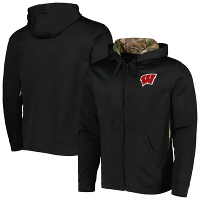 Men's Dunbrooke Black/Camo Wisconsin Badgers Decoy Full-Zip Hoodie