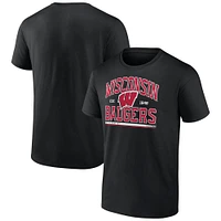 T-shirt moderne Stack Fanatics pour hommes, noir, Wisconsin Badgers