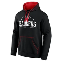 Men's Fanatics Black Wisconsin Badgers Toppler Fleece Pullover Hoodie
