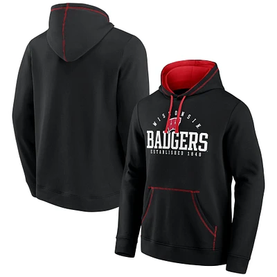 Men's Fanatics Black Wisconsin Badgers Toppler Fleece Pullover Hoodie