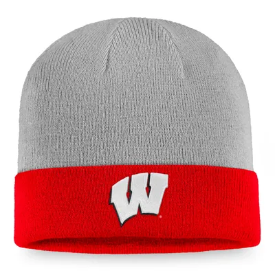 Wisconsin Badgers Fanatics Branded Cuffed Knit Hat - Gray/Red