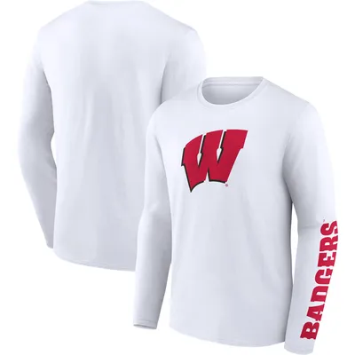 Wisconsin Badgers Fanatics Branded Double Time 2-Hit Long Sleeve T-Shirt