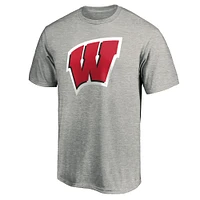 Men's Fanatics Gray Wisconsin Badgers Primary Logo T-Shirt