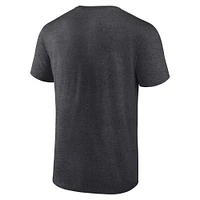 Men's Fanatics Heather Charcoal Wisconsin Badgers Triangle Multi-Stripe T-Shirt
