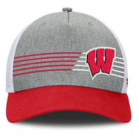 Men's Fanatics Heather Gray/Red Wisconsin Badgers Profile Trucker Adjustable Hat