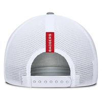 Men's Fanatics Heather Gray/Red Wisconsin Badgers Profile Trucker Adjustable Hat