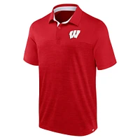 Men's Fanatics Heather Red Wisconsin Badgers Classic Homefield Polo