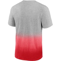 Men's Fanatics Heathered Gray/Red Wisconsin Badgers Team Ombre T-Shirt