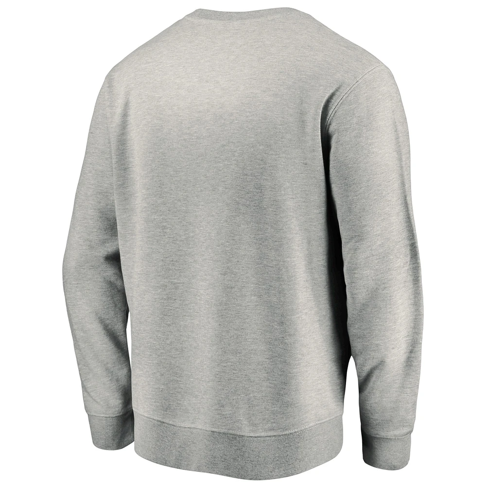 Men's Fanatics Heathered Gray Wisconsin Badgers Standard Division Pullover Sweatshirt