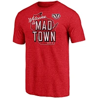 Men's Fanatics Heathered Red Wisconsin Badgers Hometown Tri-Blend T-Shirt